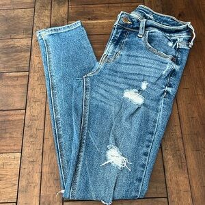 Old Navy Mid-Rise Destroyed Rockstar super skinny size 0